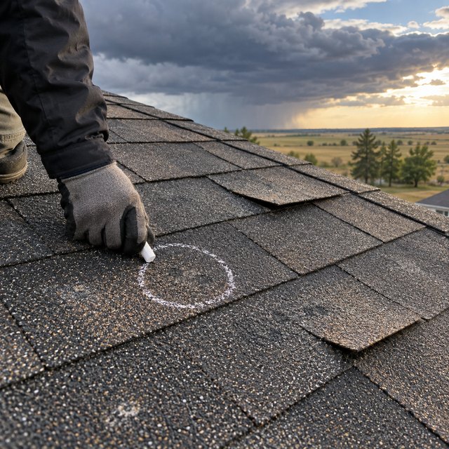 Storm and Hail Damage Roofing example for a Saskatoon property